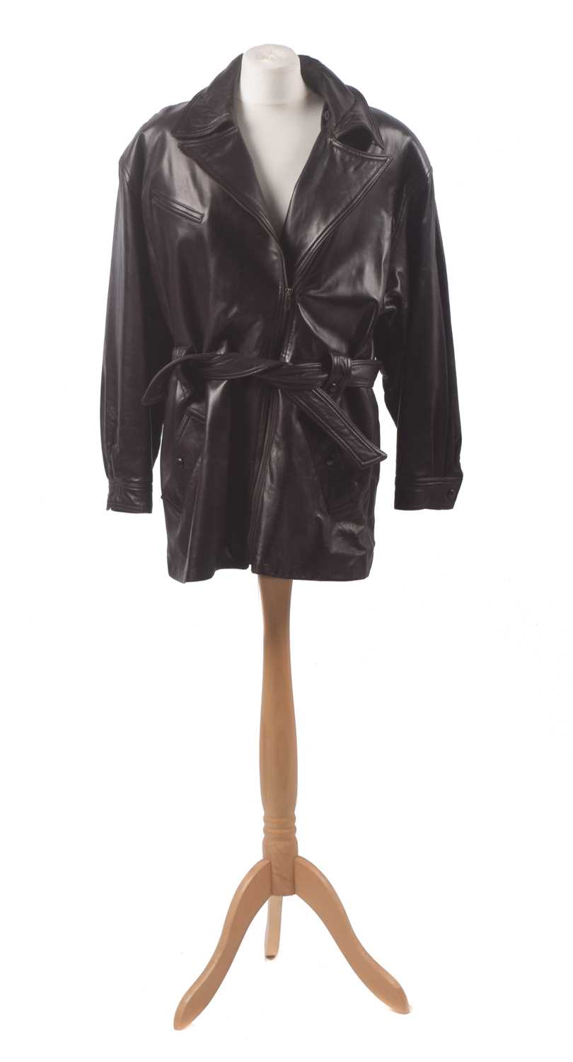 Lot 32 - A leather coat by Burberry