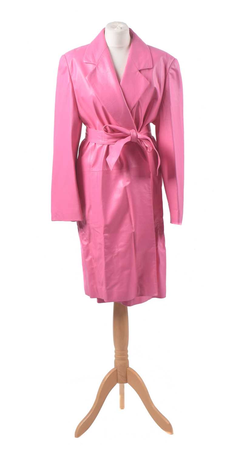 Lot 95 - A pink leather coat by Louis Feraud