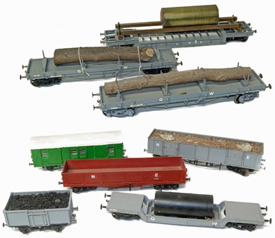 Lot 69 - Various 16mm gauge wagons, lumber stone etc. (8).