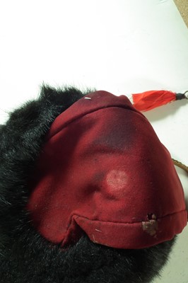Lot 256 - Bearskin hat in case bearing the name Capt. R J Streatfield Royal Artillery