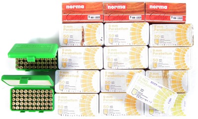 Lot 195 - 9mm ammunition, to include 750 rounds of Lapua, and 150 Norma