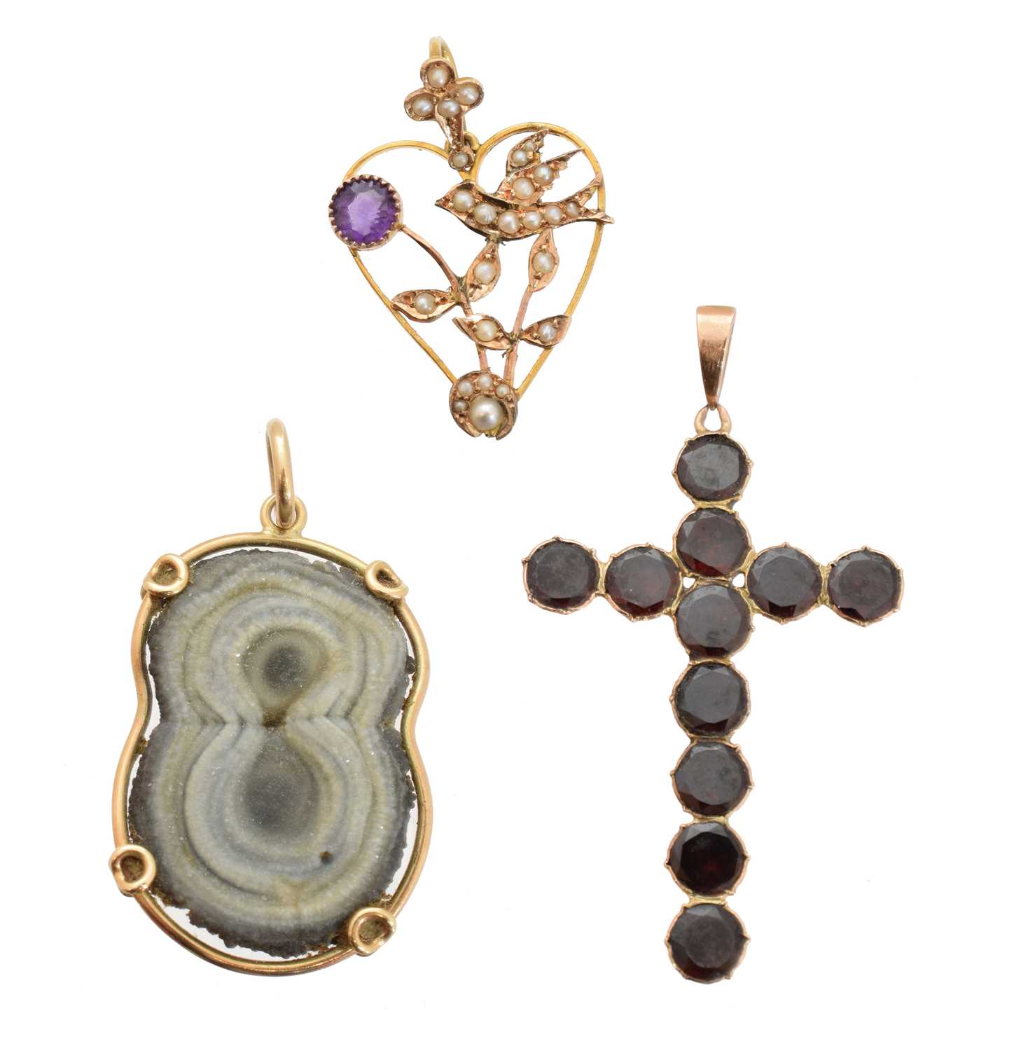 Lot 82 - Three gem-set pendants