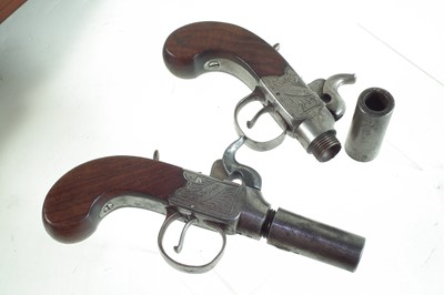 Lot 28 - Pair of H. Nock percussion pistols