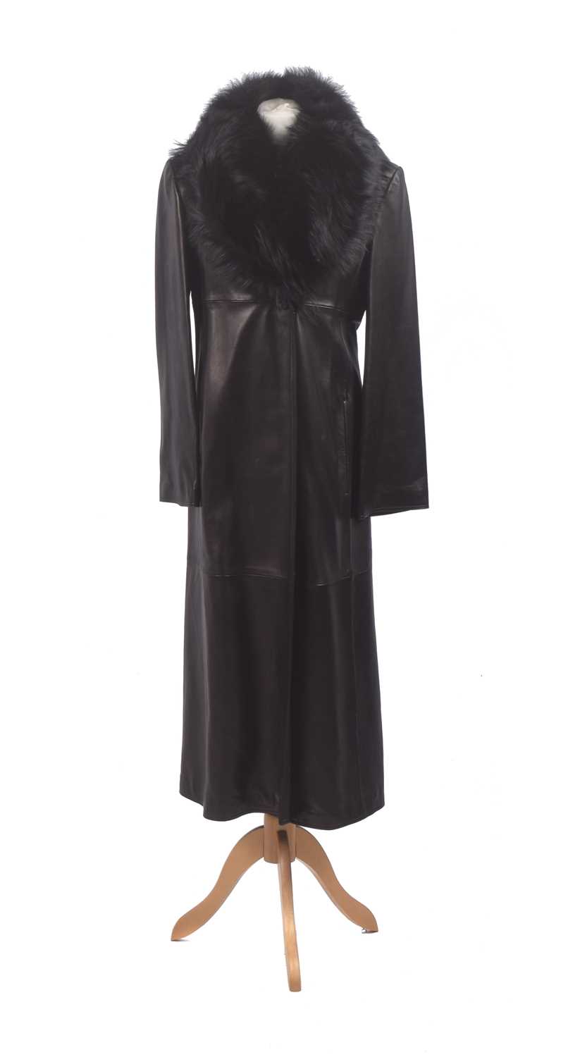 Lot 141 - A leather coat by Gianni Versace