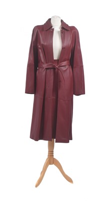 Lot 48 - A red leather set by Maxmara