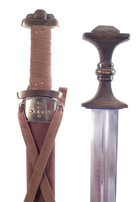 Lot 340 - Two modern replicas of Viking swords