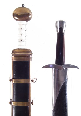 Lot 343 - Two modern replica short swords and scabbards.