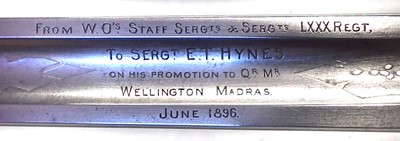 Lot 229 - Staffordshire Regiment presentation sword for Sgt. Hynes 1896
