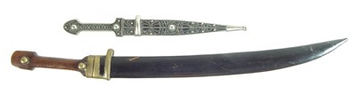 Lot 333 - Kindjal / artillery side arm and one other white metal mounted dagger.