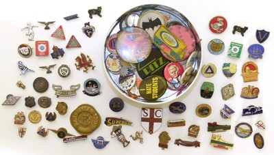 Lot 3 - A collection of badges and enamel lapel badges