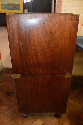 Lot 438 - Late 19th-century hardwood military chest