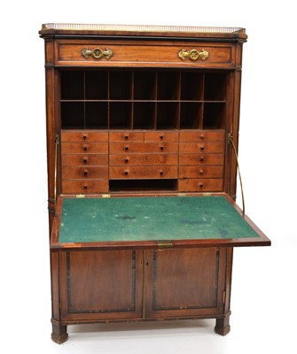 Lot 275 - Early 19th-century chestnut veneered fall front secretaire