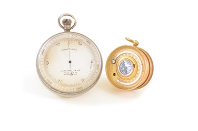 Lot 330 - J. Casartelli & Son Manchester, compensated pocket barometer and one other