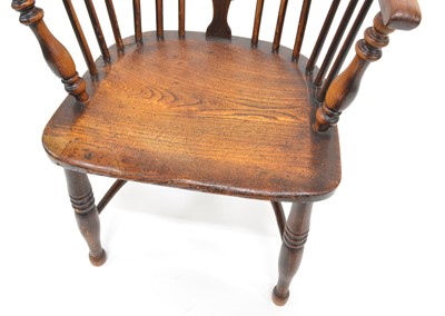 Lot 378 - Mid 19th century ash and elm Windsor chair