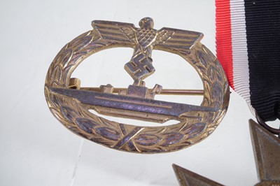 Lot 279 - German Third Reich Kriegsmarine Uboat badge, and two others