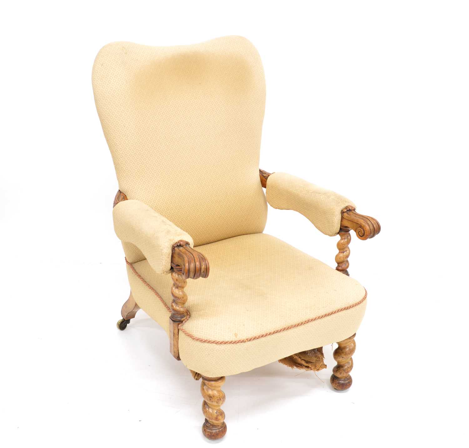 Lot 385 - William IV walnut framed armchair