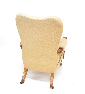 Lot 385 - William IV walnut framed armchair