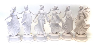 Lot 261 - Set of six Wedgwood Dancing Hours figures, with boxes.