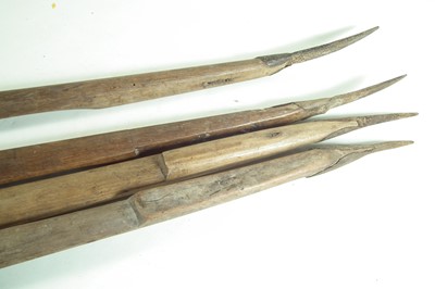 Lot 228 - Four double ended spears possibly for fishing