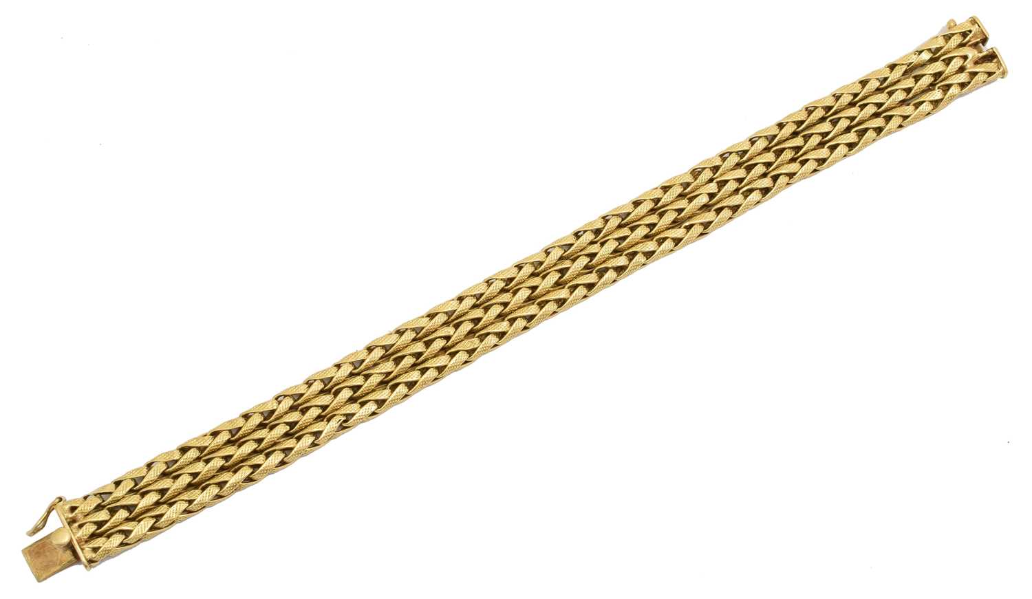 Lot 16 - A 1960s 18ct gold bracelet