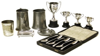 Lot 72 - A collection of trophy's, tankards, etc
