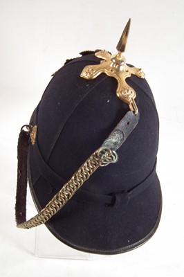 Lot 420 - Royal Jersey Infantry blue cloth helmet