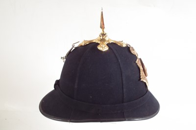 Lot 420 - Royal Jersey Infantry blue cloth helmet