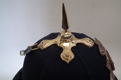 Lot 420 - Royal Jersey Infantry blue cloth helmet
