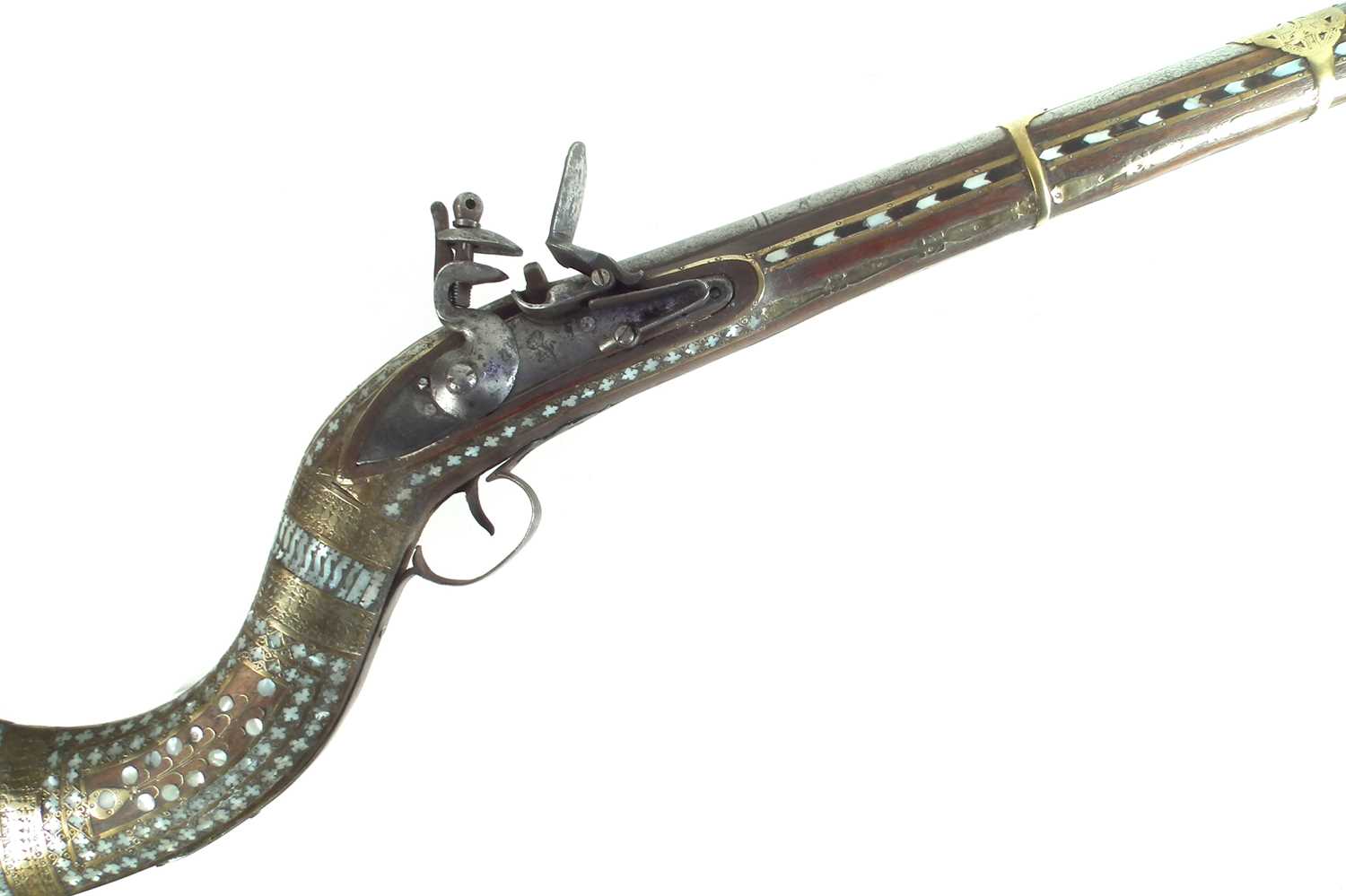 Lot 75 - Afghan flintlock Jezail rifle