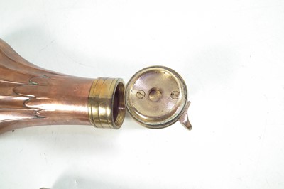 Lot 215 - Powder flask, Enfield Sergeants tool, and a Lee Enfield brass oil bottle.