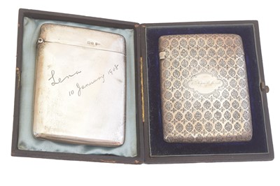 Lot 210 - Two Victorian and later silver card cases