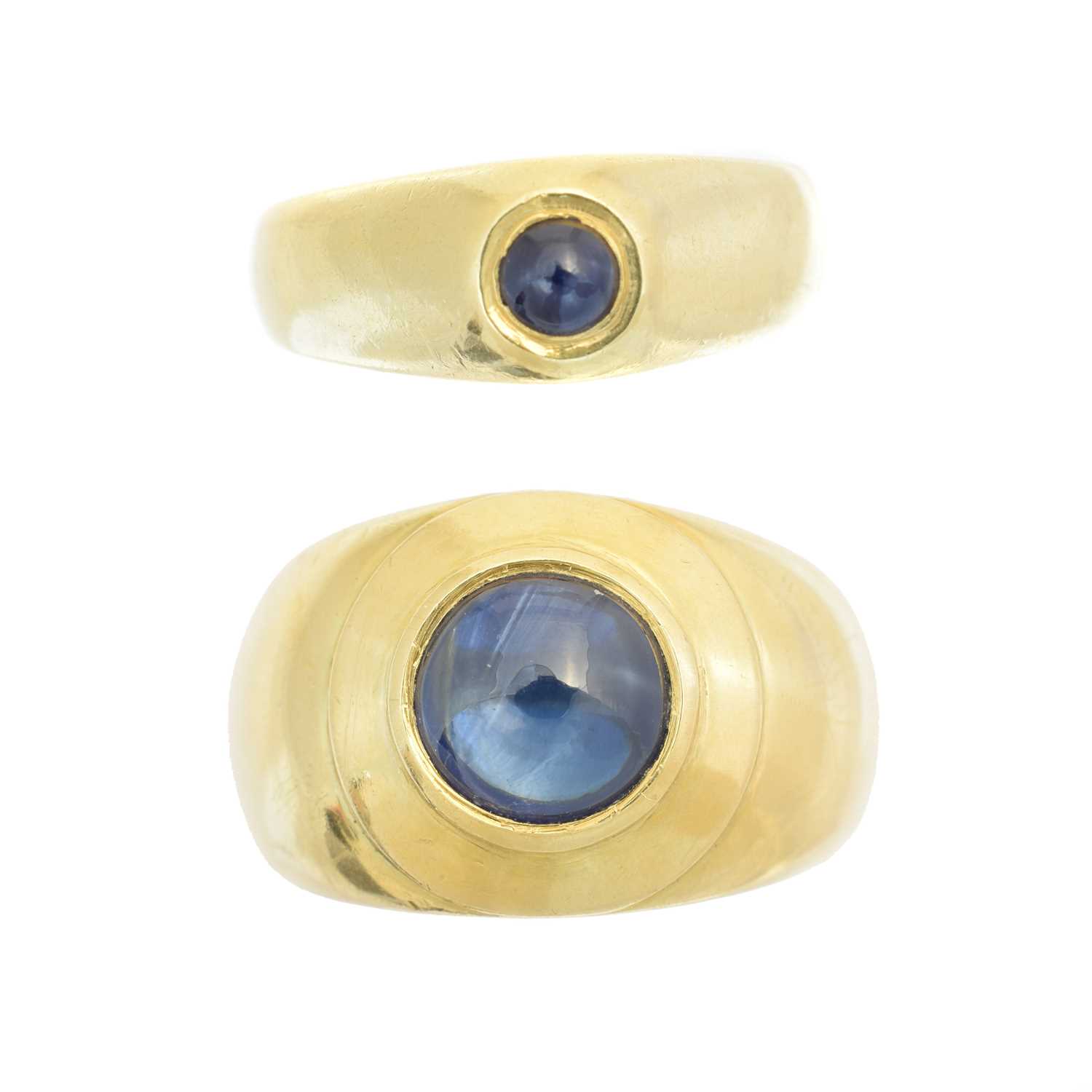 Lot 216 - Two sapphire dress rings