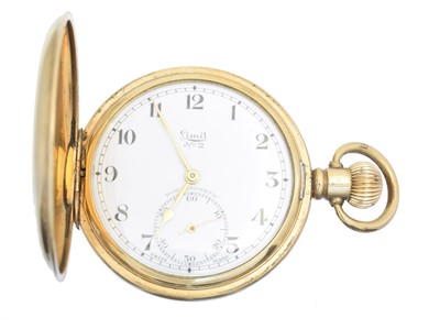 Lot 221 - A Limit gold plated full hunter pocket watch