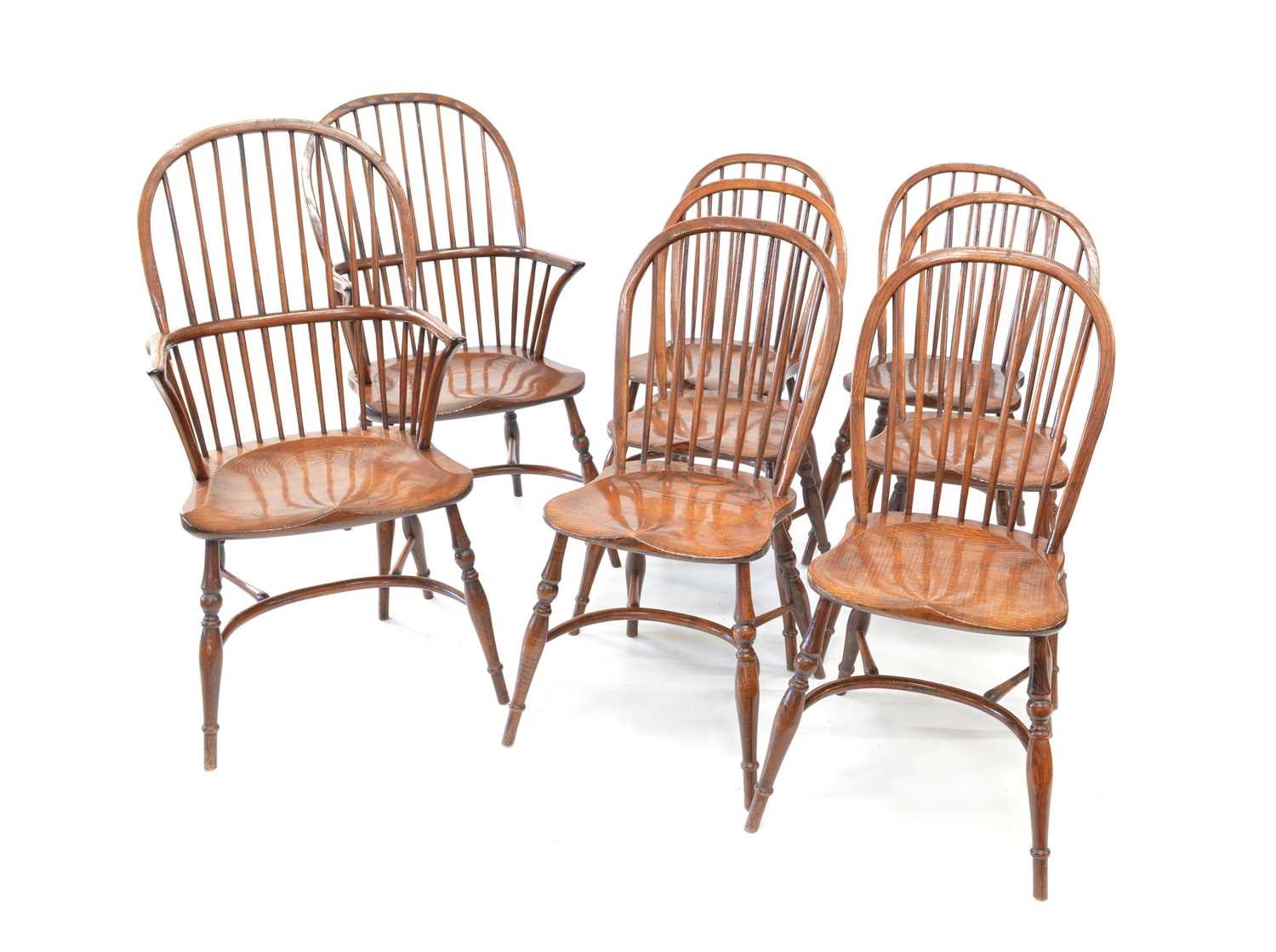 Lot 375 - 20th-century oak and elm Windsor chairs