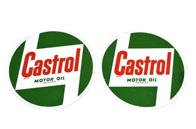 Lot 102 - Two Castrol Motor Oil Circular Metal Advertising Signs