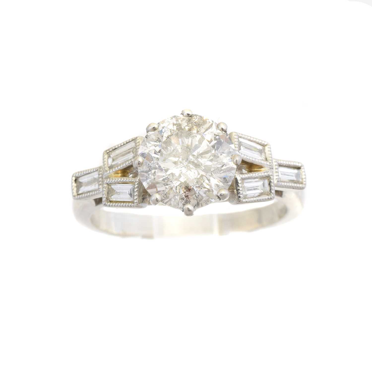 Lot 136 - A platinum diamond single stone ring