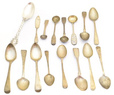 Lot 134 - A selection of silver spoons