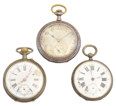 Lot 235 - Three silver open face pocket watches