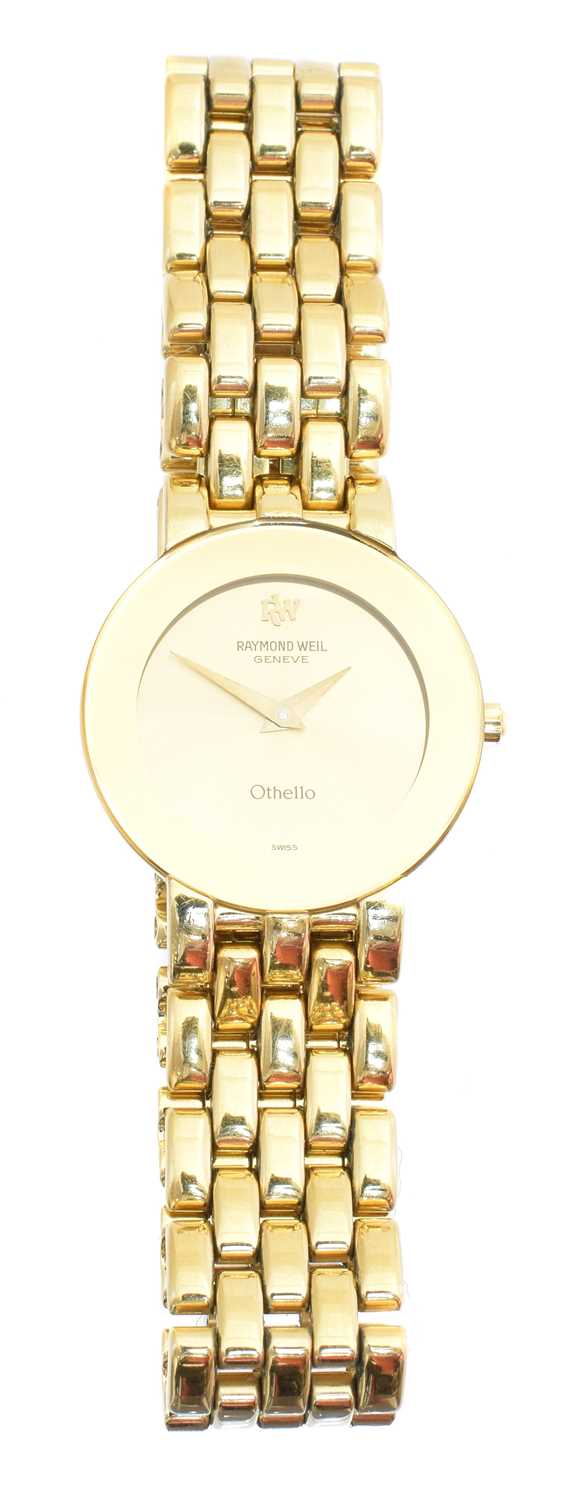 Lot 198 - A ladies gold plated Raymond Weil Othello watch