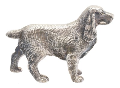 Lot 207 - A solid silver model of a spaniel