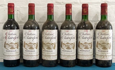Lot 8 - 6 Bottles Chateau de Clairefont Margaux 1985
