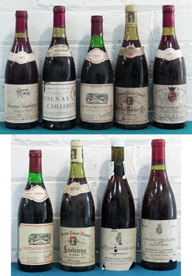 Lot 25 - 9 Bottles Mixed Lot Fine Red Burgundy and Chateauneuf du Pape