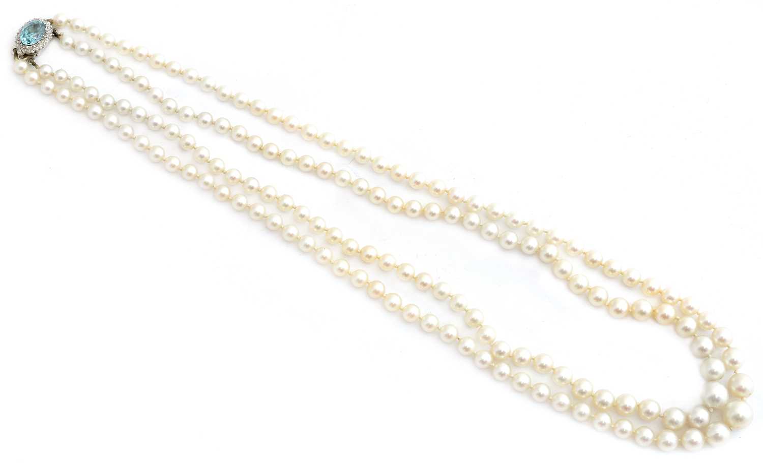 Lot 112 - A cultured pearl zircon and diamond necklace