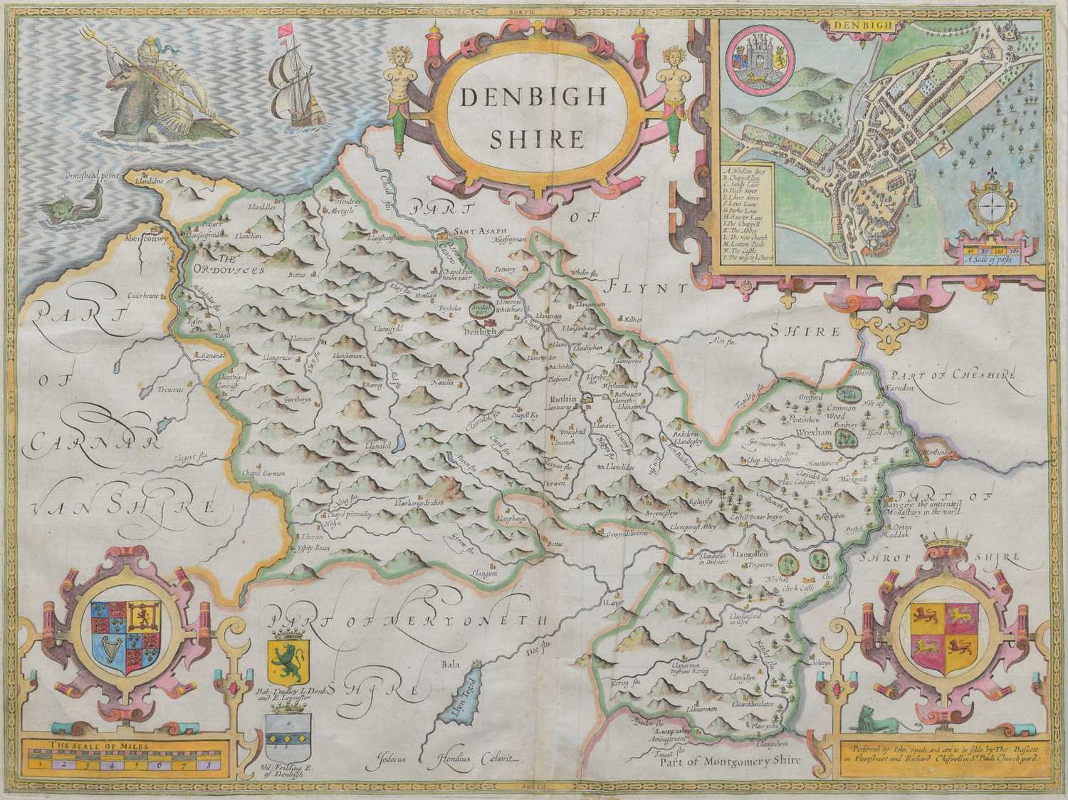 Lot 69 - John Speed, Map of Denbighshire.