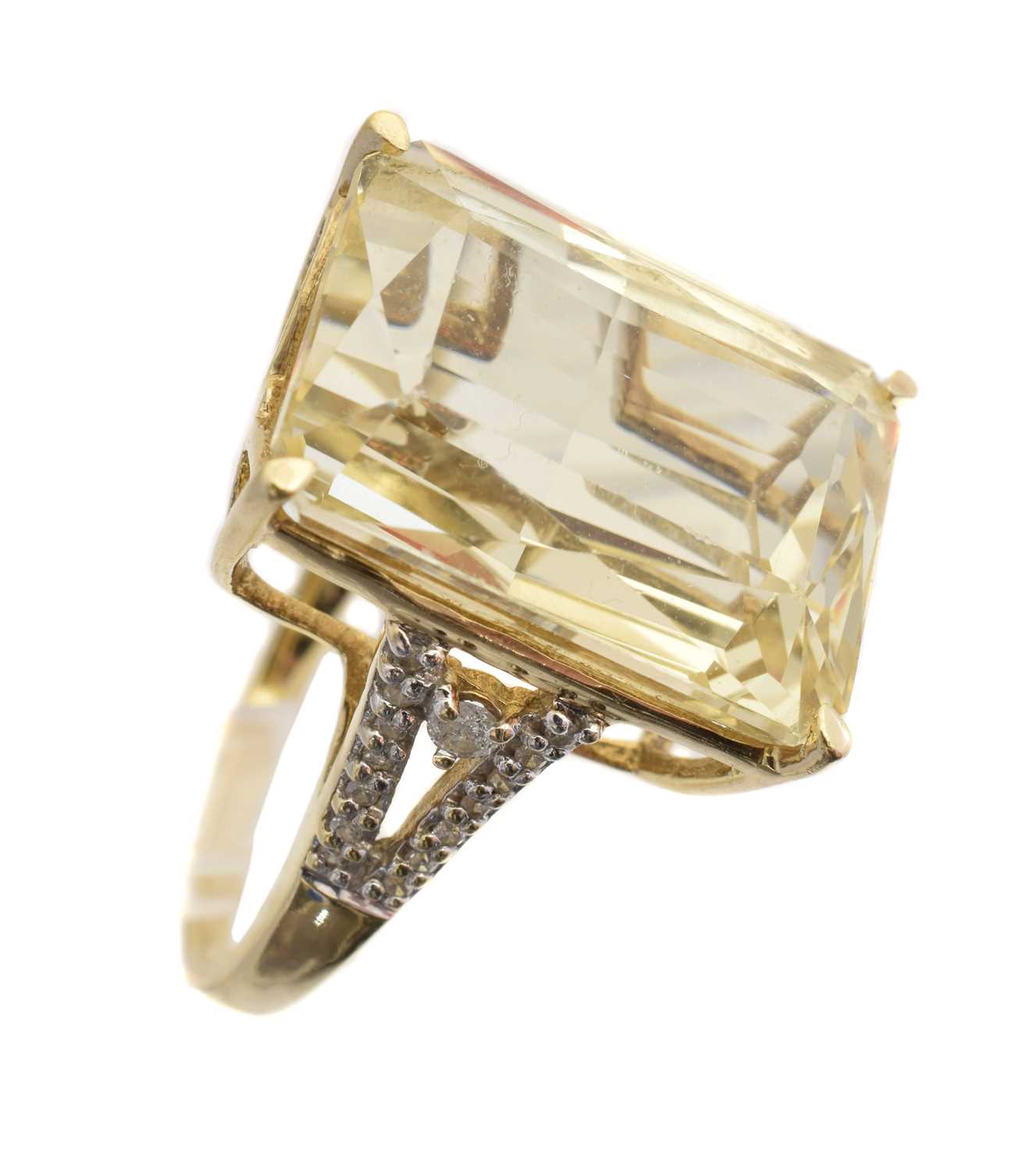 Lot 178 - A 9ct gold spodumene and diamond dress ring,