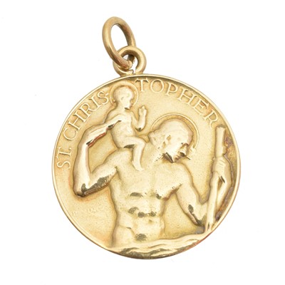 Lot 57 - A 9ct gold St. Christopher medallion