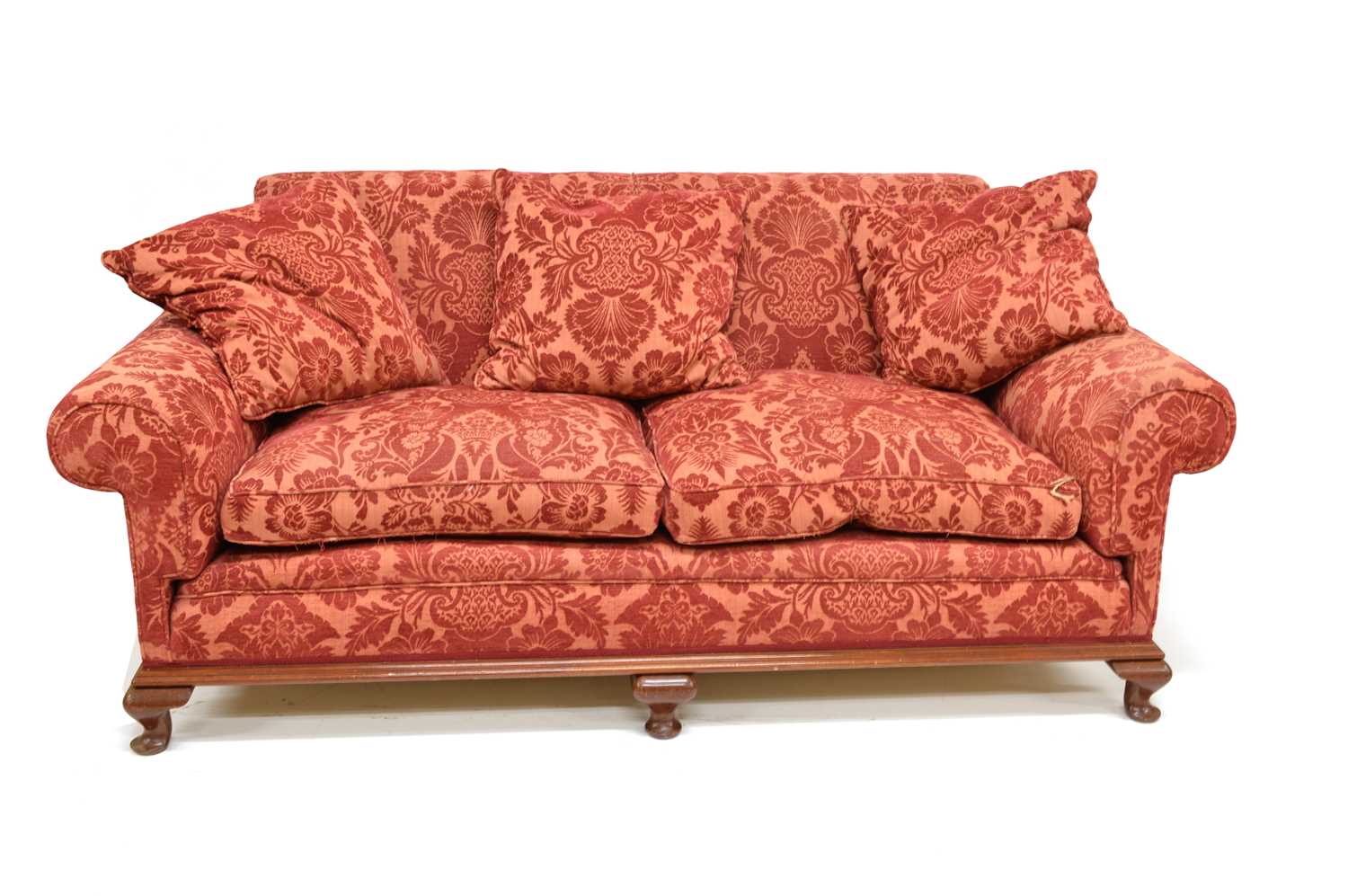 Lot 392 - Edwardian mahogany framed sofa