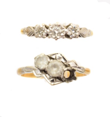 Lot 140A - Two dress rings