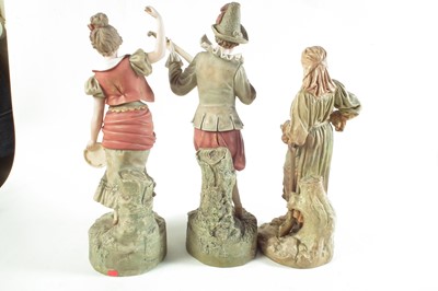 Lot 158 - Pair of Robinson and Leadbeater figures and a Royal Worcester figures