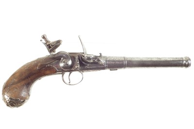 Lot 2 - Flintlock Queen Anne pistol by Walker of London